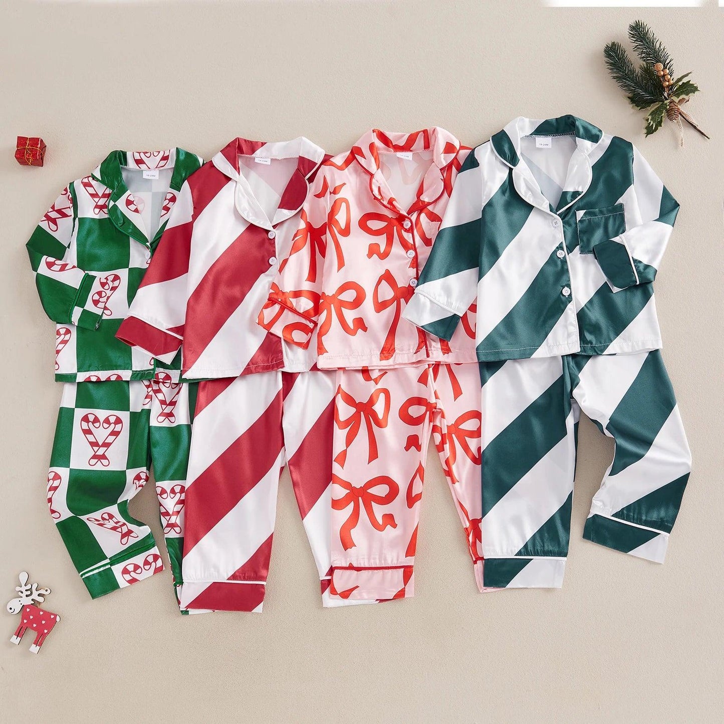 happy holidays kids pajamas - basil boutique