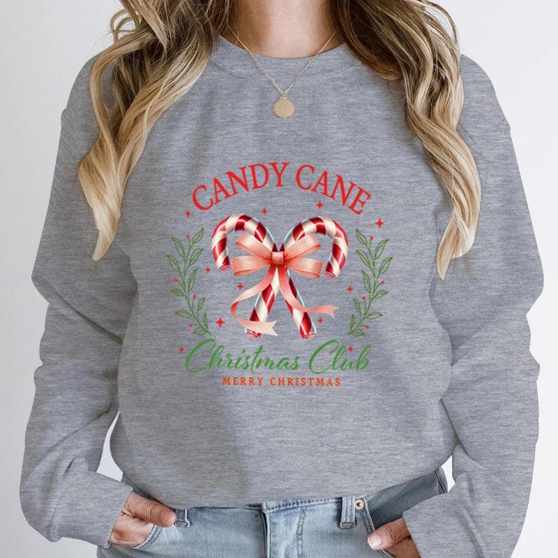 cany cane christmas club crew sweatshirt - basil boutique