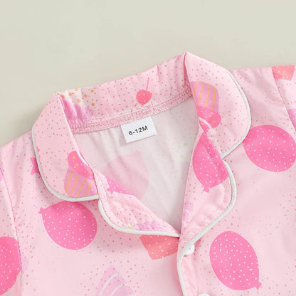 birthday girl kids pajama set