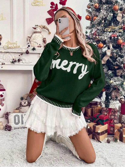 merry knit crew sweater