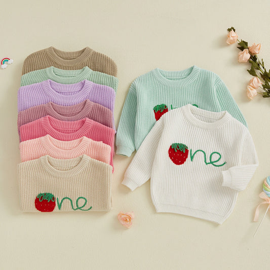strawberry one kids knit crew sweater