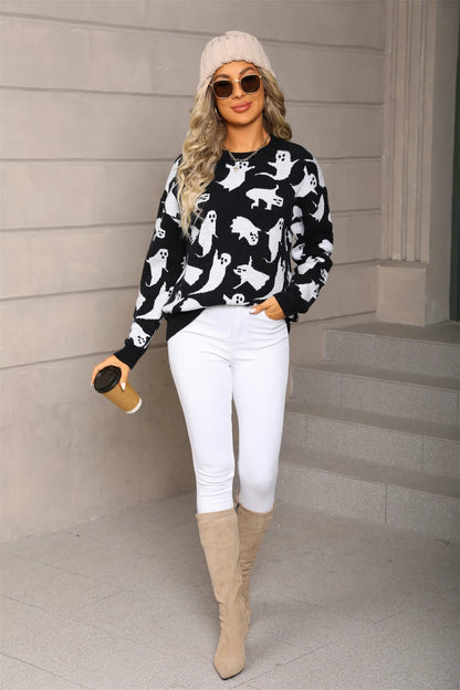 ghostly cute crew sweater