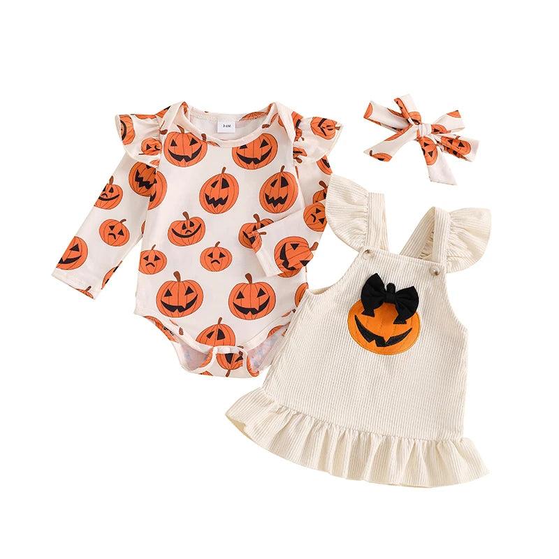 jack-o-lantern kids overall outfit