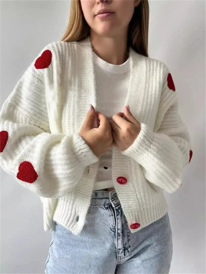 valentine's day knit cardigan
