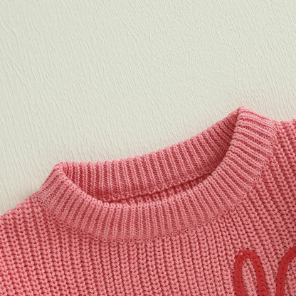 easter bunny knit kids crew sweater