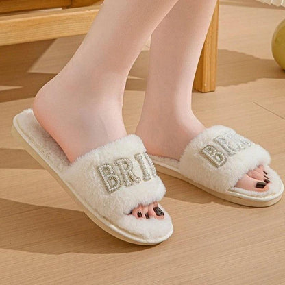 bride bedazzled slippers