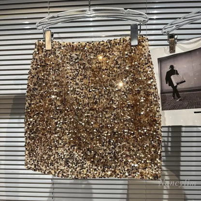 fashion sequin mini skirt - basil boutique