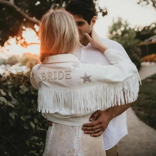 bride + wifey star denim jacket