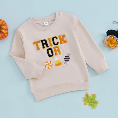 trick-or-treat kids crew sweatshirt - basil boutique