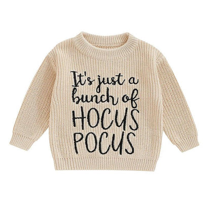 it's just a bunch of hocus pocus knit kids crew sweater - basil boutique