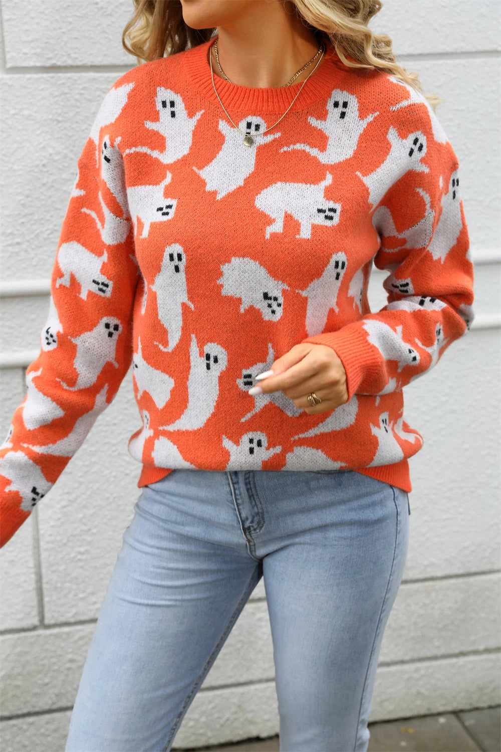 ghostly cute crew sweater