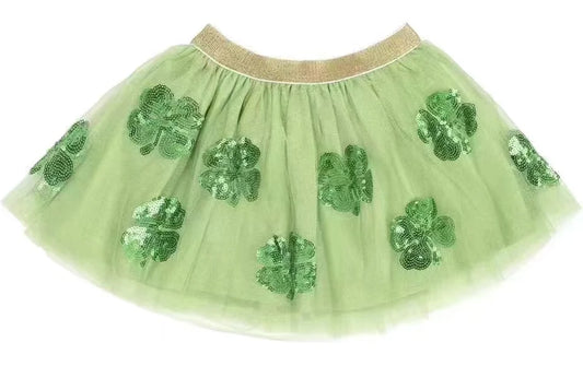 four leaf clover tulle kids skirt