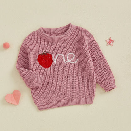strawberry one kids knit crew sweater