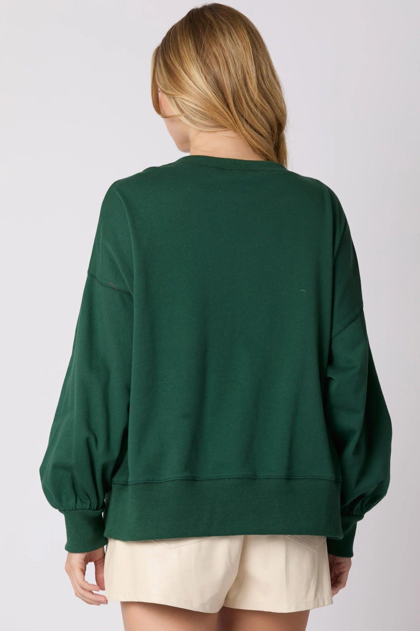 bows + poms holiday crew sweater - basil boutique