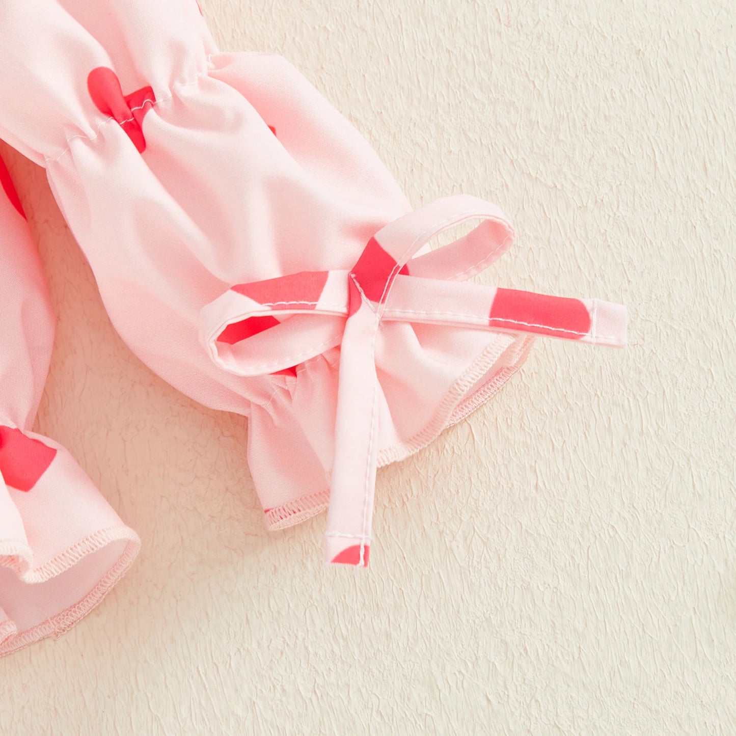 heart ruffle sleeve kids outfit