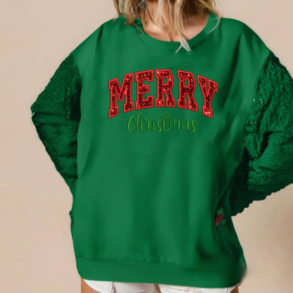 merry christmas sequin crew sweater
