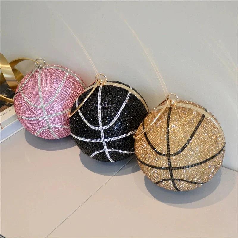 basketball rhinestone purse - basil boutique