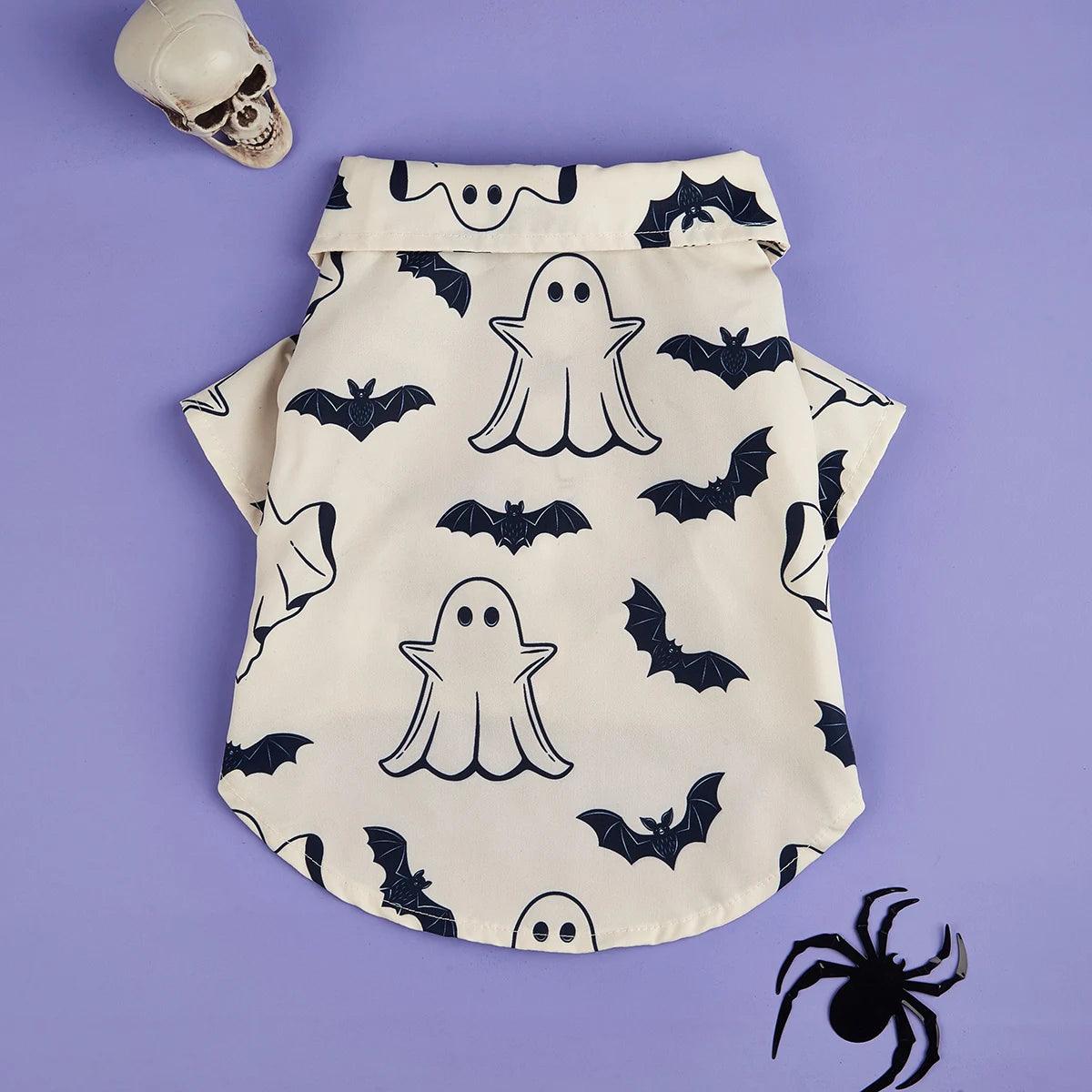 bats + ghosts dog shirt - basil boutique