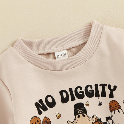 no diggity halloween kids outfit - basil boutique