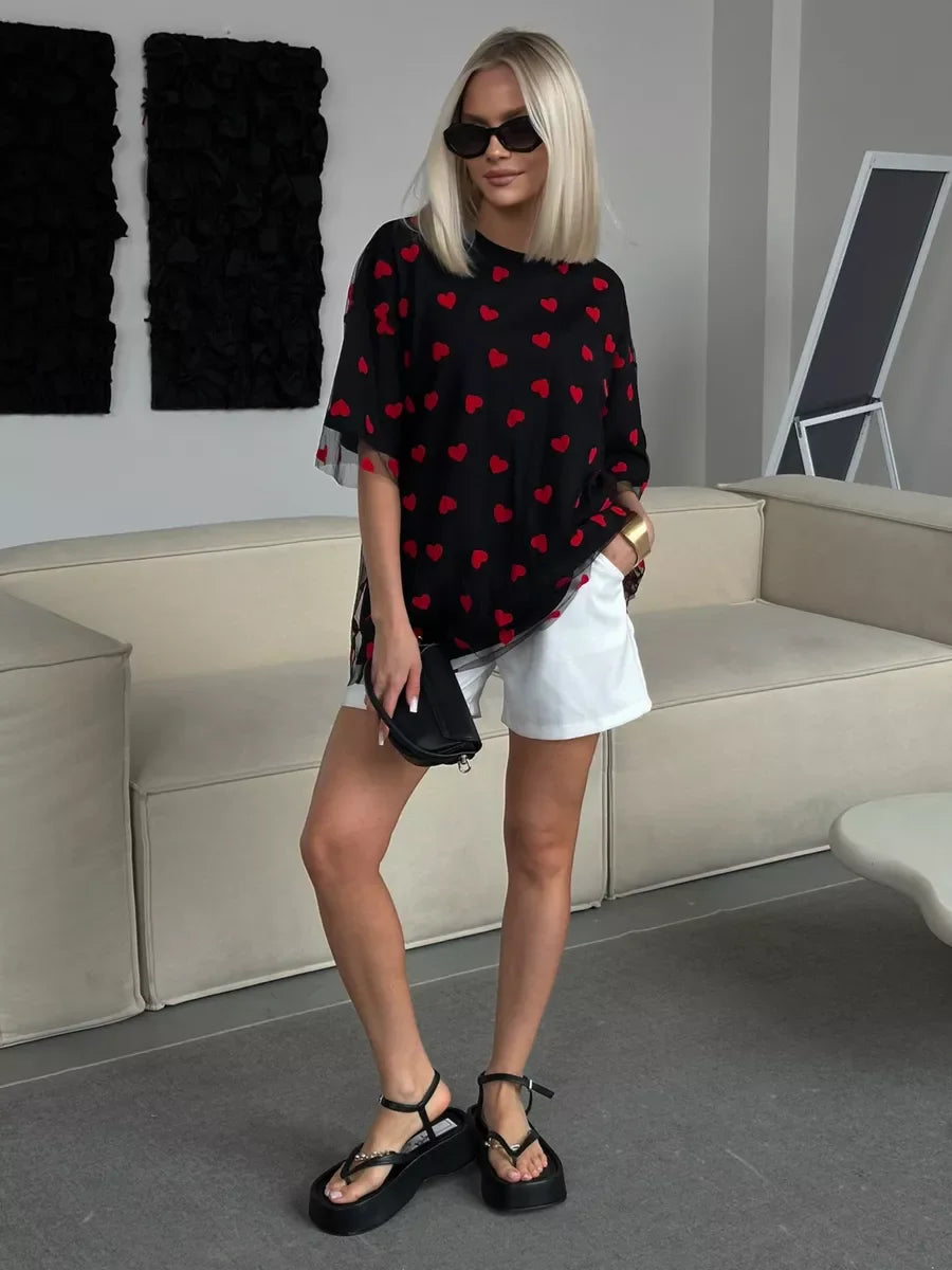 heart mesh tops + dresses