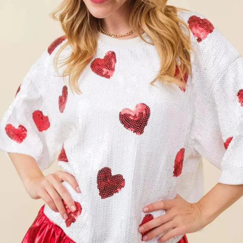 love is all around sequin top