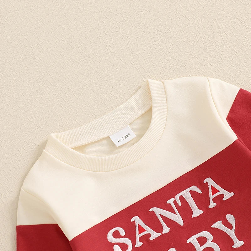 santa baby block kids outfit