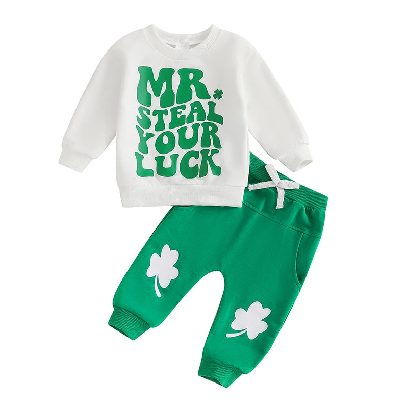 mr. steal your luck kids outfit - basil boutique