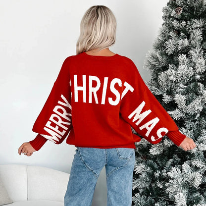 merry christmas knit sweater