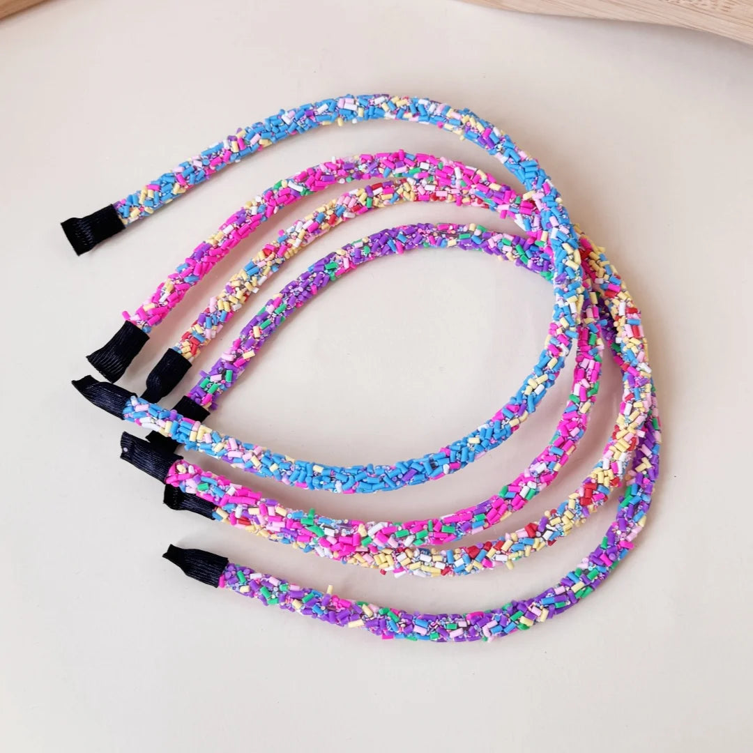 1/4pcs Sparkly Hairbands Cute Girls Headbands Girls Ice Cream Colors Headbands Kids Children Party Decoration Headwear