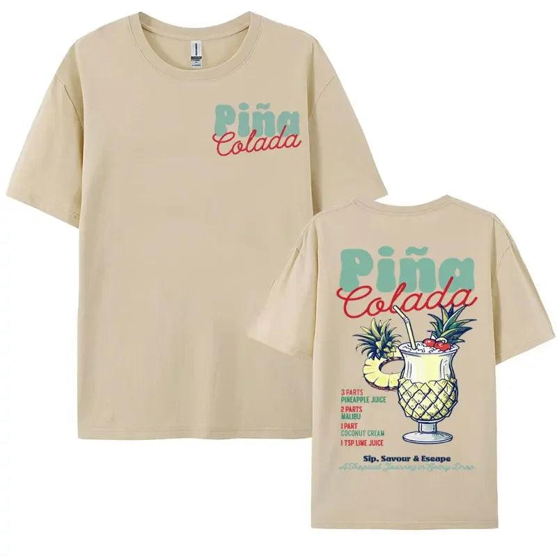 piña colada cartoon cocktail t-shirt - basil boutique