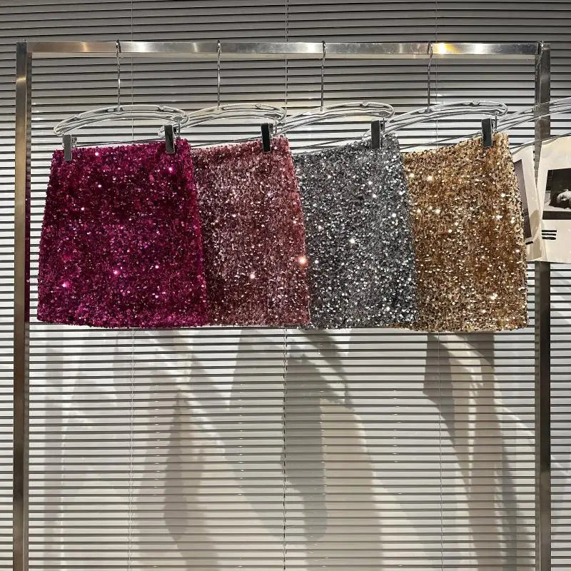 fashion sequin mini skirt - basil boutique