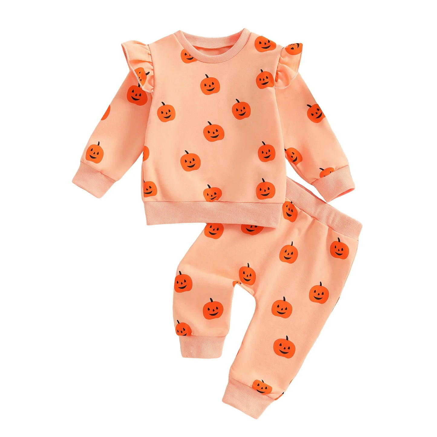 pumpkin ruffle kids outfit