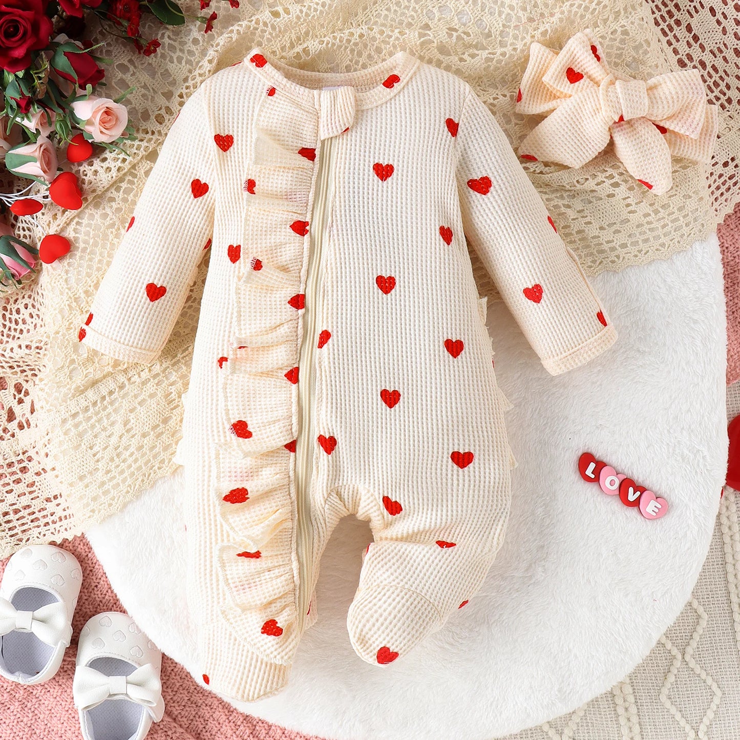 heart ruffle onesie