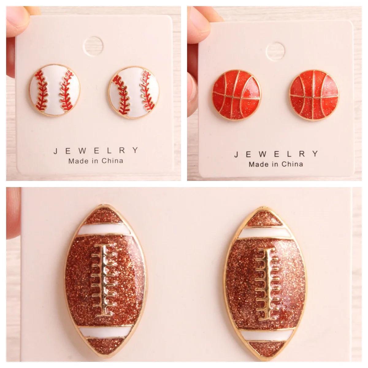 i love sports stud earrings - basil boutique