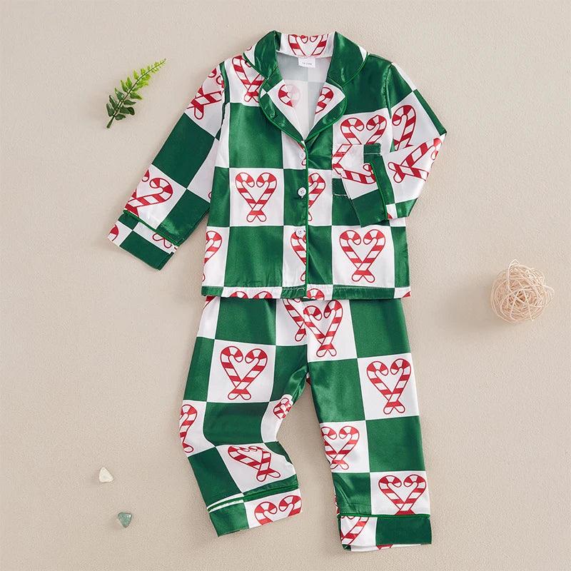 happy holidays kids pajamas - basil boutique