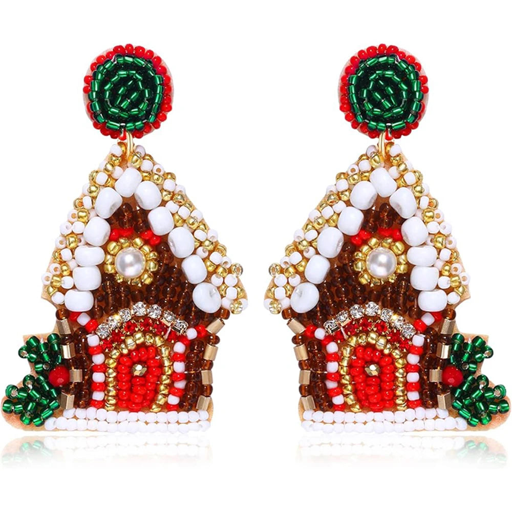 gingerbread house earrings