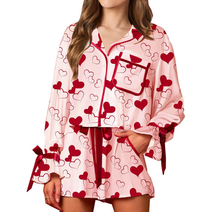 valentine's day bow pajamas