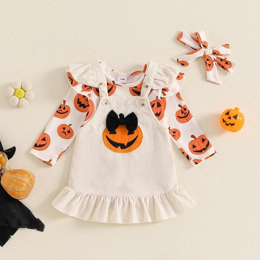 jack-o-lantern kids overall outfit