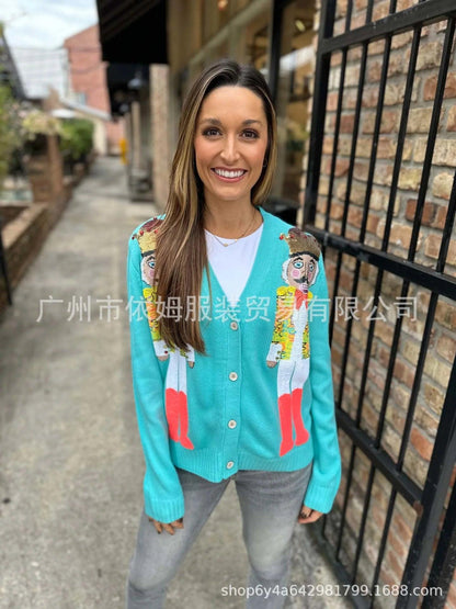 nutcracker sequin cardigan - basil boutique