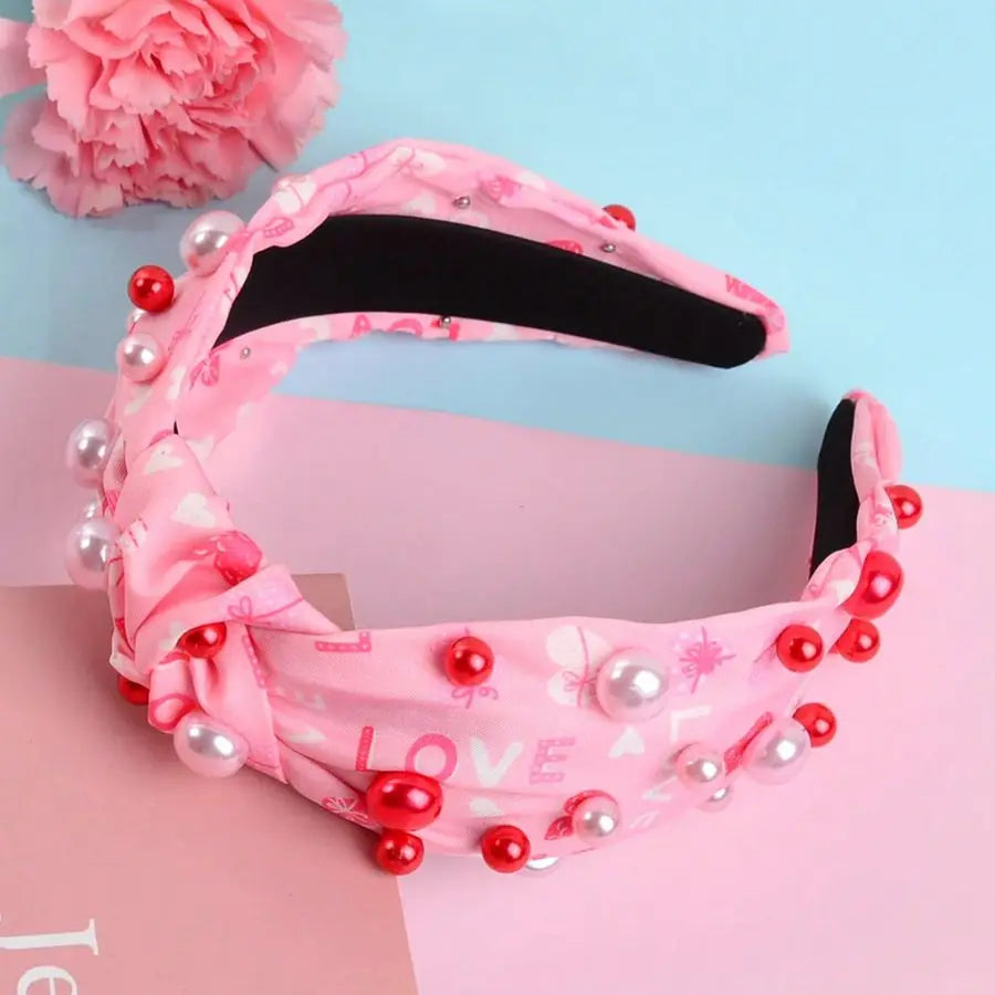love + pearls headband