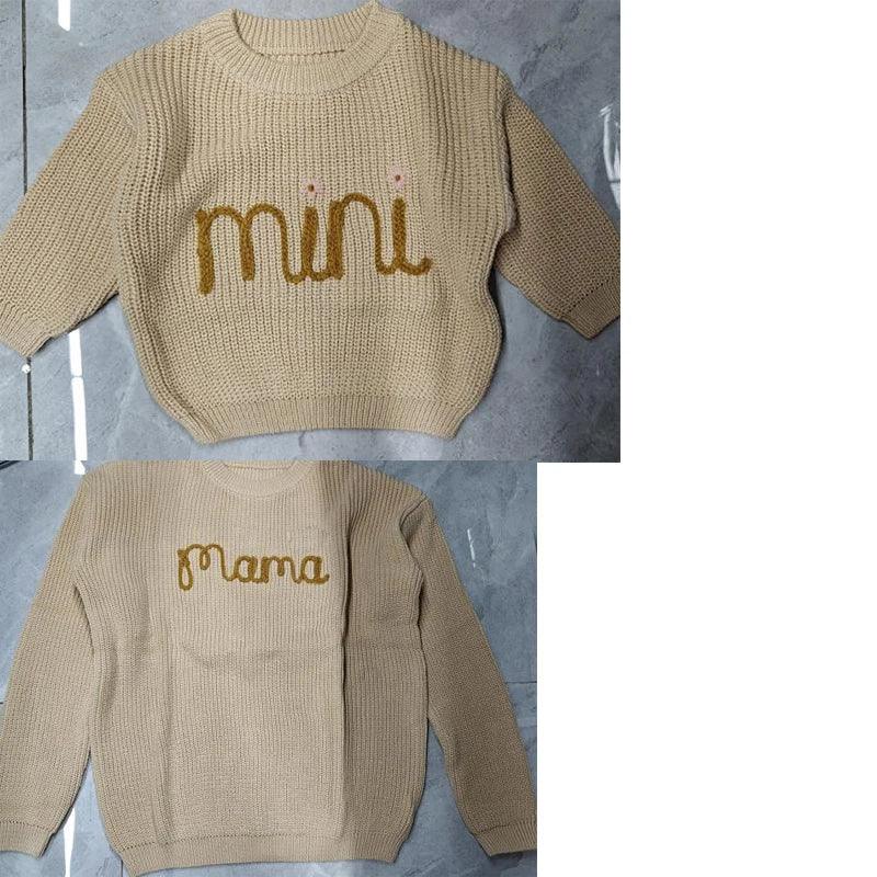 mama + mini knit matching crew sweaters - basil boutique