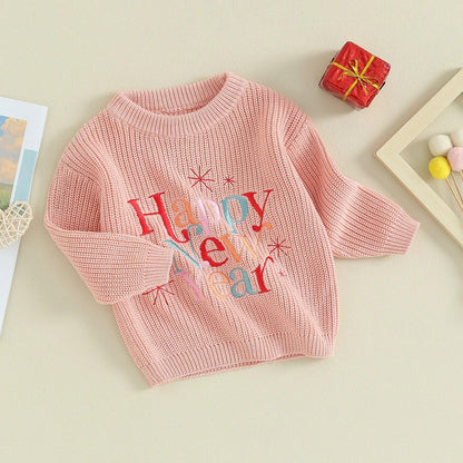 happy new year knit kids sweater - basil boutique