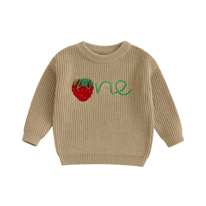strawberry one kids knit crew sweater