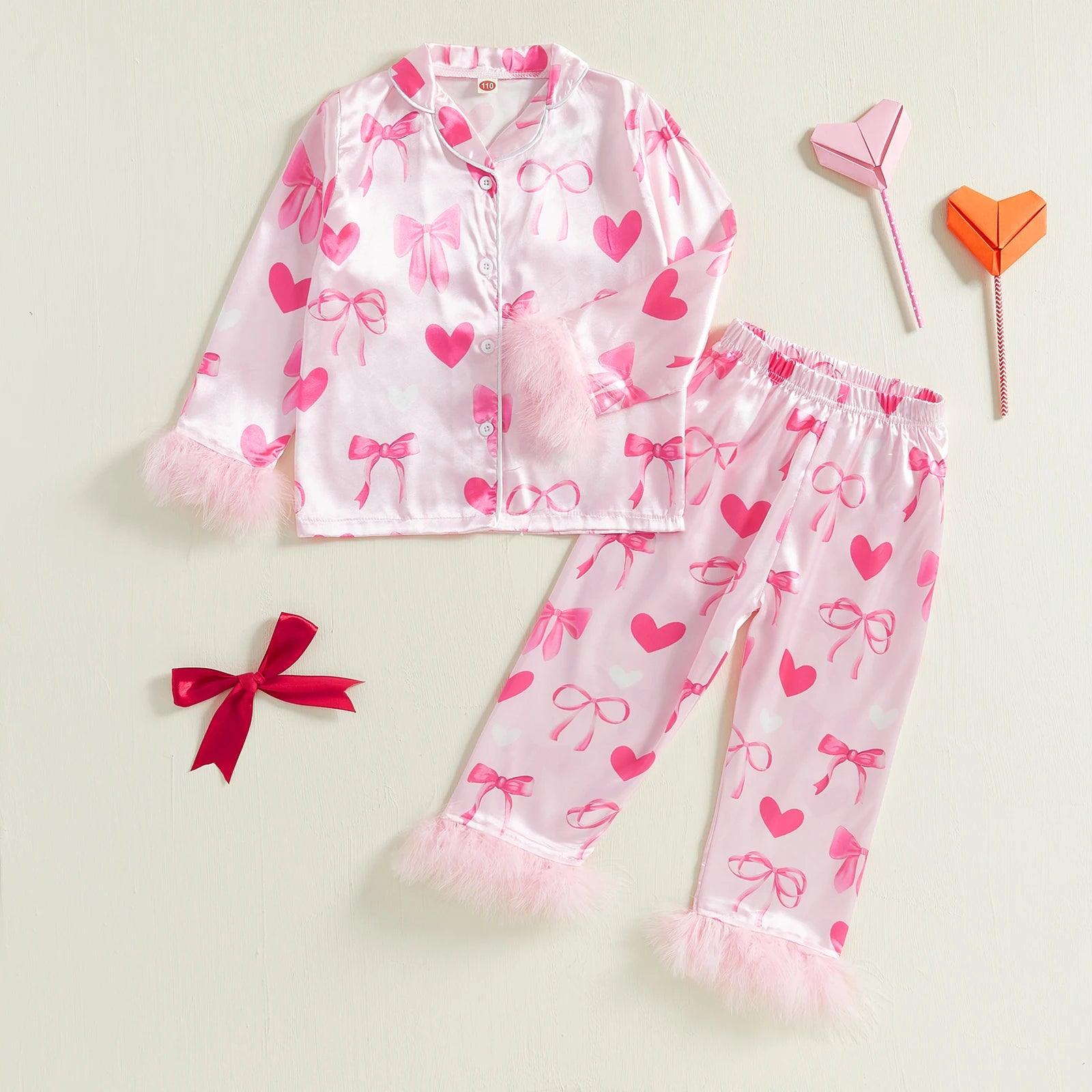 sweet valentine kids pajamas - basil boutique