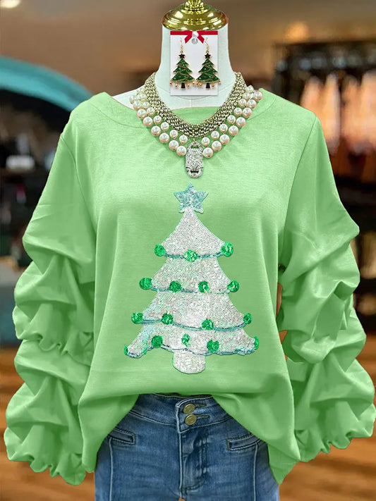 sweet sequin christmas crew sweater