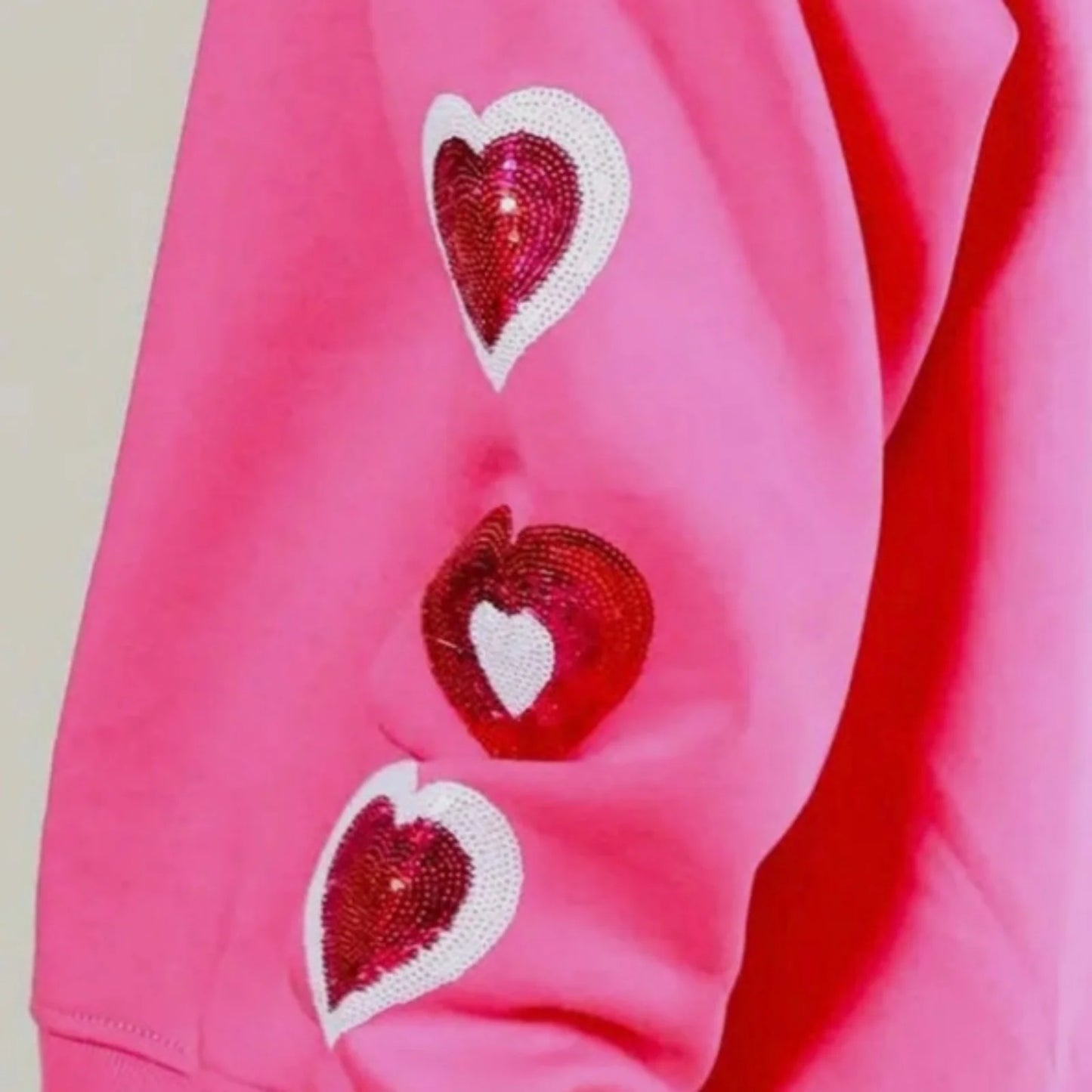 heart on my sleeve sequin crew sweater