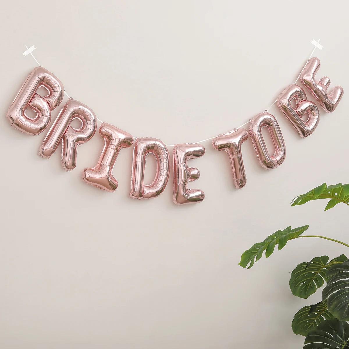 bride-to-be uppercase balloon banner - basil boutique