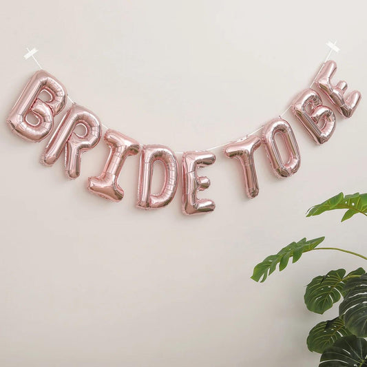 bride-to-be uppercase balloon banner