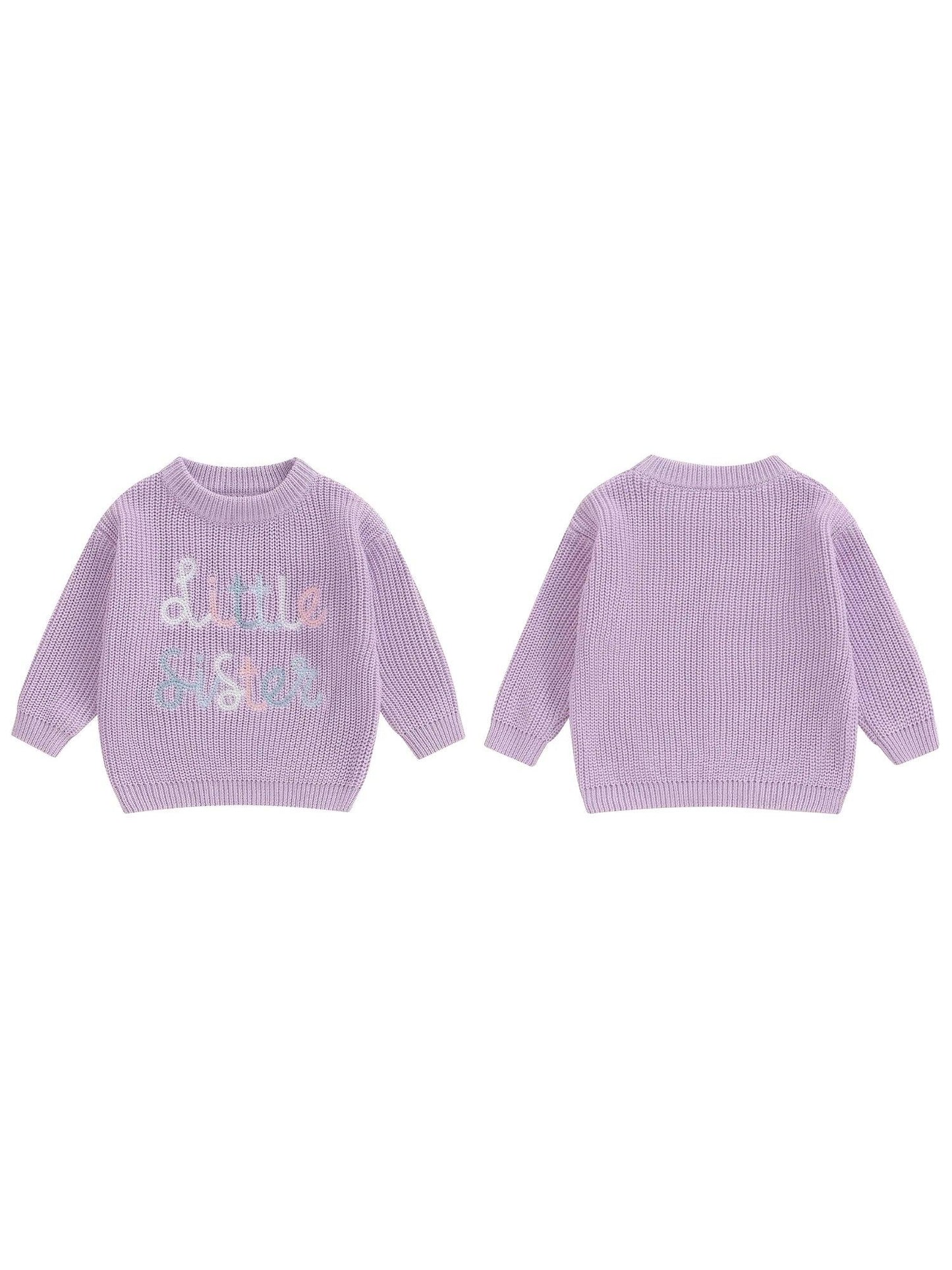 little sister pastel ombre knit kids sweater - basil boutique