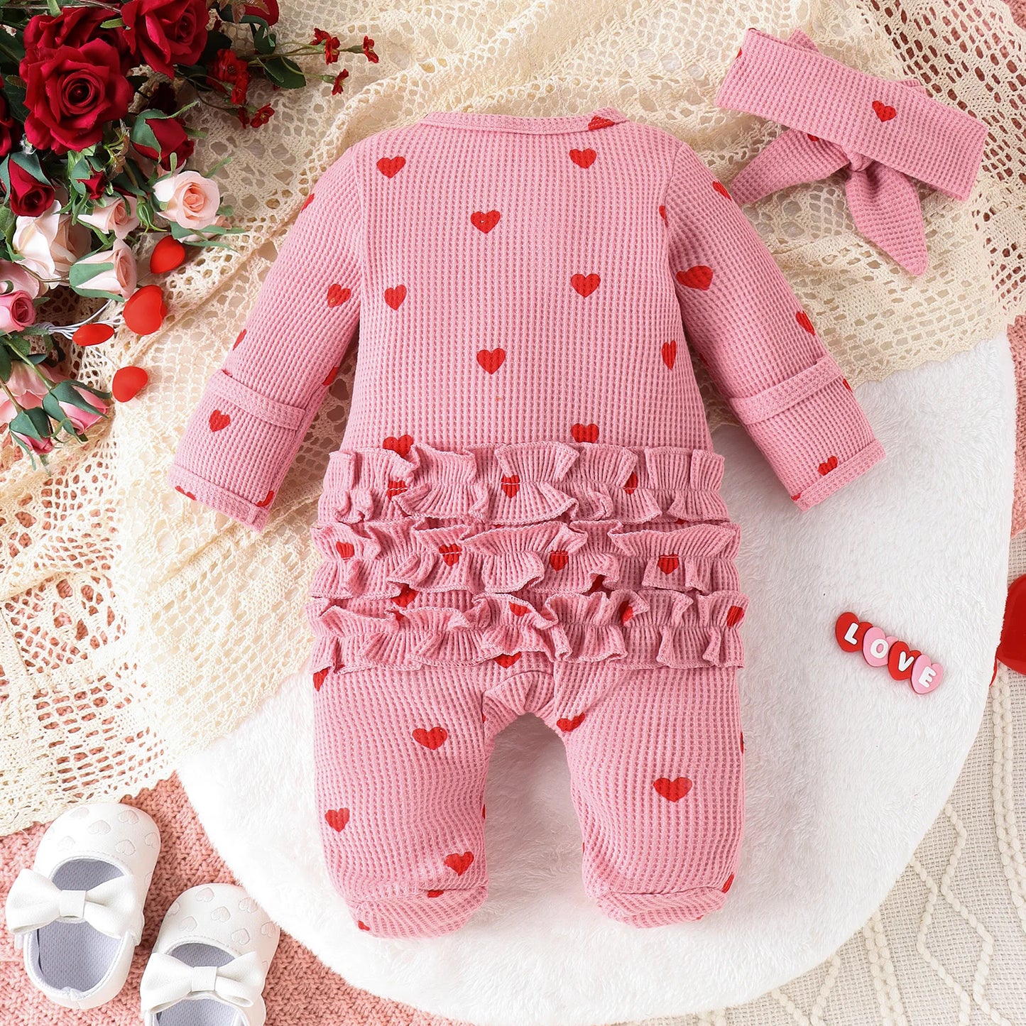 heart ruffle onesie